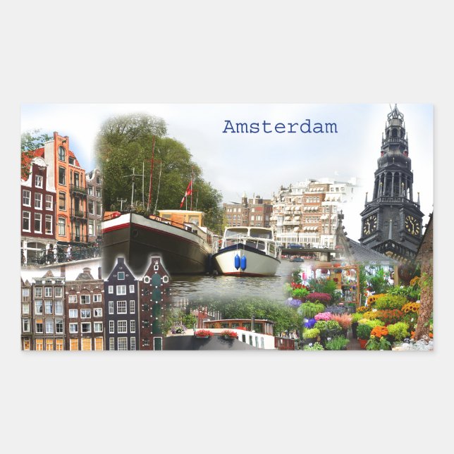 Touristic sites of Amsterdam Sticker (Front)