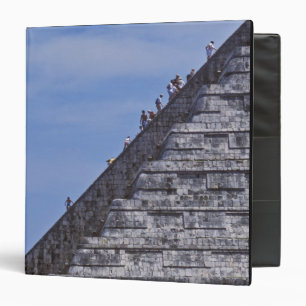 Tourists climbing stairs on ruins of El Binder