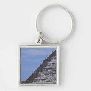 Tourists climbing stairs on ruins of El Keychain
