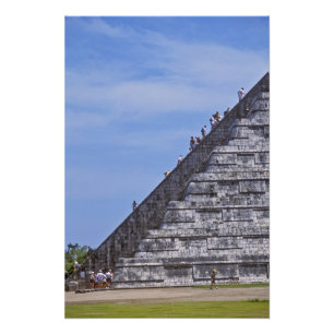 Tourists climbing stairs on ruins of El Photo Print