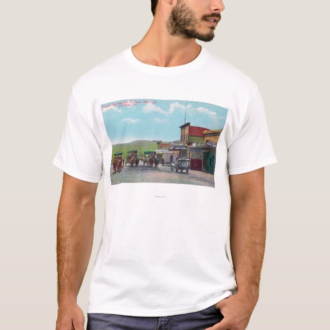 Tourists Departing for Tijuana Scene T-Shirt (Front)