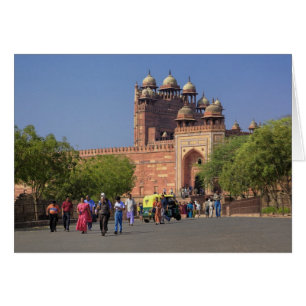 Tourists in front of Fatehpur Sikri, in the