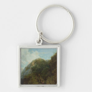 Tourists in the Mountain Keychain
