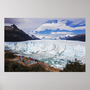 Tourists Looking At Glacier Poster