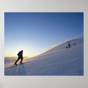 Tourists on Mountain Poster