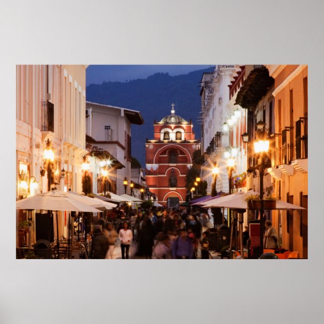 Tourists On San Cristobal De Las Casas Street Poster (Front)