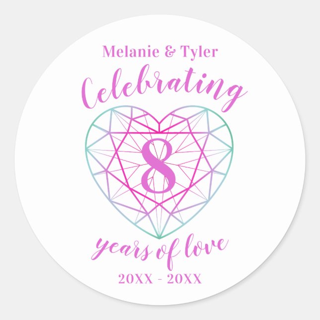 Tourmaline anniversary 8 years of love stickers (Front)