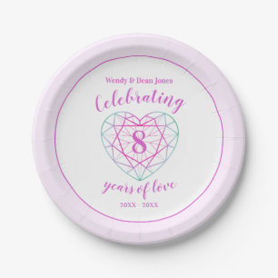 Tourmaline anniversary 8 years party plates