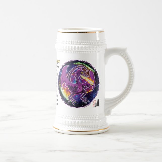 Tourmaline Cosmic Dragon Beer Stein (Right)