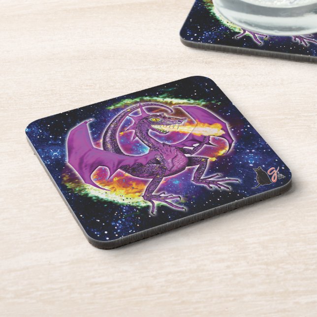 Tourmaline Cosmic Dragon Coaster (Left Side)
