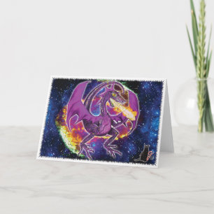 Tourmaline Cosmic Dragon Greeting Card