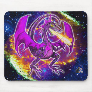 Tourmaline Cosmic Dragon Mouse Pad