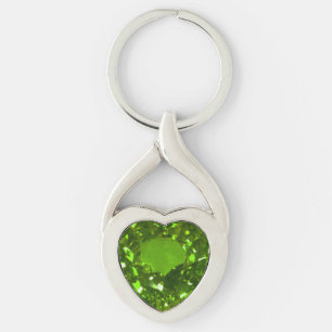 Tourmaline Gemstone Green Keychain