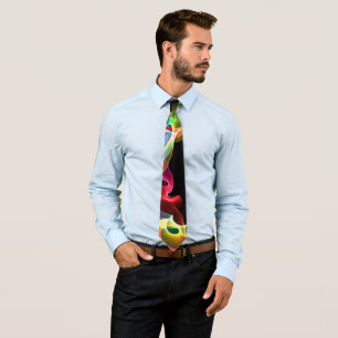 Tournage de couleur Abstrait sur Cravate noir