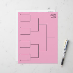 Tournament draw template print sheet for 8 players