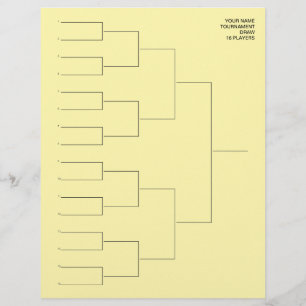 Tournament draw template sheet for 16 players