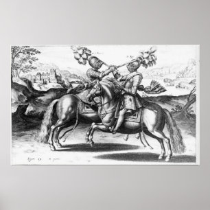 Tournament scene between Henri IV  and Antoine Poster