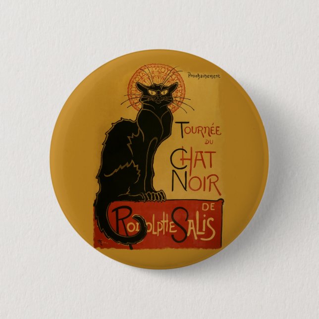 Tournee de Chat Noir Black Cat 2 Inch Round Button (Front)