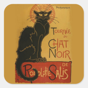 Tournee de Chat Noir Black Cat Square Sticker