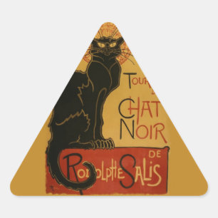 Tournee de Chat Noir Black Cat Triangle Sticker