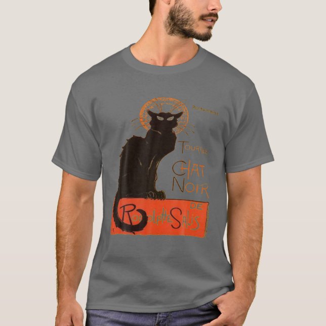 Tournee Du Chat Noir Paris Distressed Vector T-Shirt (Front)