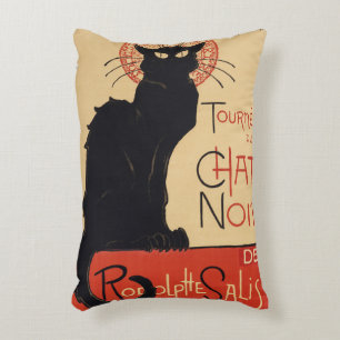 Tournee du Chat Noir Vintage Black Cat Art Nouveau Accent Pillow