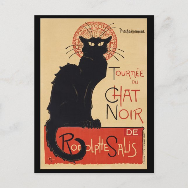 Tournee du Chat Noir Vintage Black Cat Art Nouveau Postcard (Front)