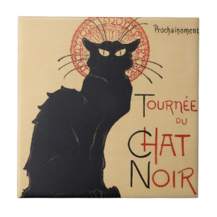 Tournee du Chat Noir Vintage Black Cat Art Nouveau Tile