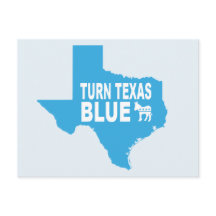 Tourner la carte postale bleue Texas | Vote démocr