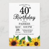 Tournesol 40e anniversaire Invitation