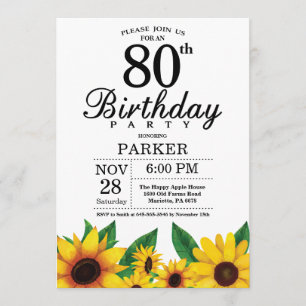 Tournesol 80e anniversaire Invitation