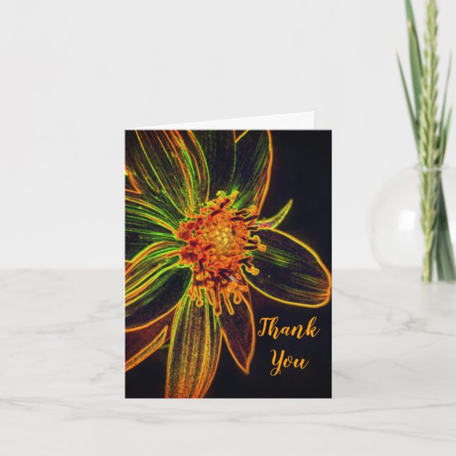 Tournesol Abstrait Floral Art Carte de remerciemen (Devant)