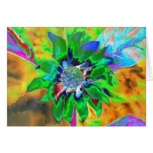 tournesol Abstrait vert or   retro funky