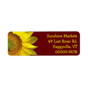 Tournesol Adresse de Retour Mince Peau Rouge Foncé
