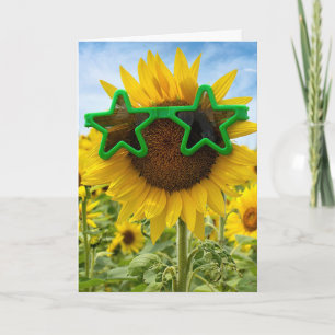 Tournesol Anniversaire Avec Carte De Lunettes De S