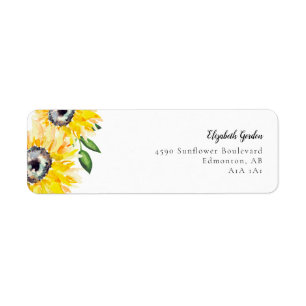 Tournesol Aquarelle Florale Script Élégant Jaune 