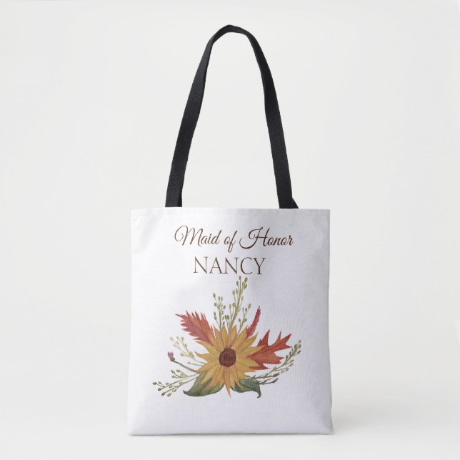 Tournesol Automne Maid of Honor Sac fourre-tout (Devant)