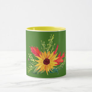 Tournesol Autumn Feuilles tomber Mug