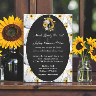 Tournesol avec Faire-part de mariage crâne
