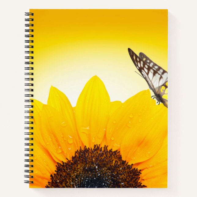 Tournesol avec papillon Carnet Spiral (Devant)