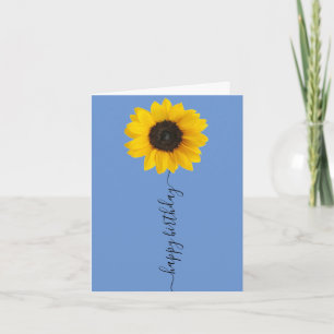 Tournesol brillant sur la carte de voeux d'anniver
