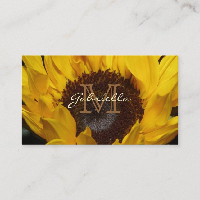 Tournesol : Cartes de visite de monogramme (Devant)