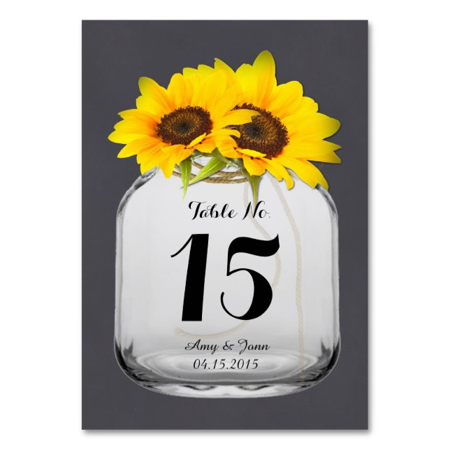Tournesol de jarre de Mason numéros de table maria (Par défaut)