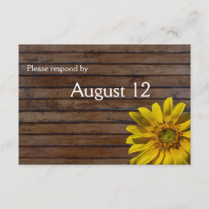 Tournesol en bois Brown foncé rsvp avec enveloppes