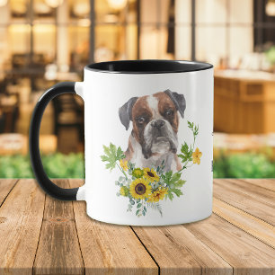 Tournesol Eucalyptus Boxe Chien Mug