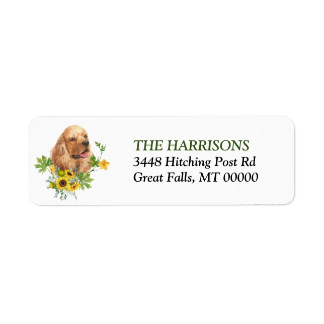 Tournesol Eucalyptus Buff Cocker Spaniel (Devant)