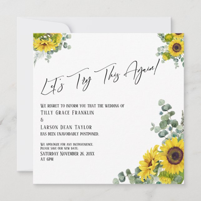 Tournesol Eucalyptus Essayons cette carte encore (Devant)