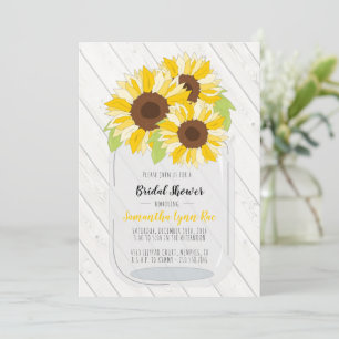 Tournesol Faire-part de mariage gris jaune rustiqu