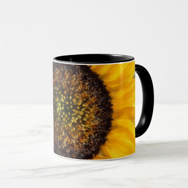 Tournesol Fleur Jaune Art Floral Mug Cup (Devant droit)