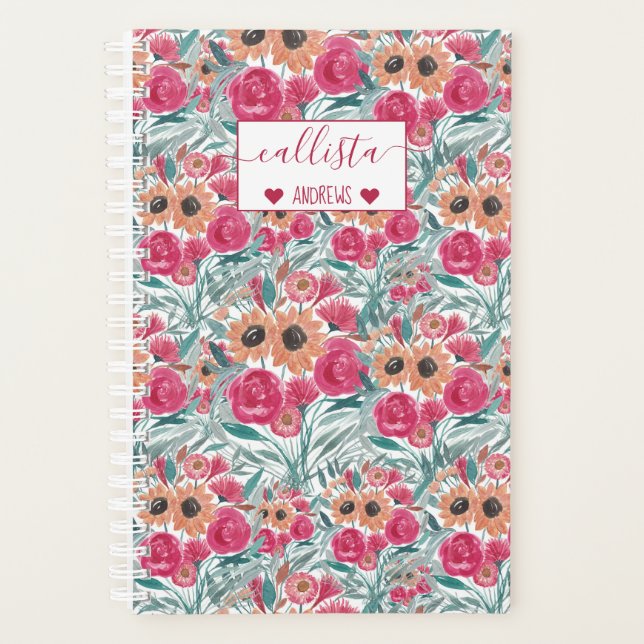Tournesol Fleur sauvage aquarelle motif floral (Devant)